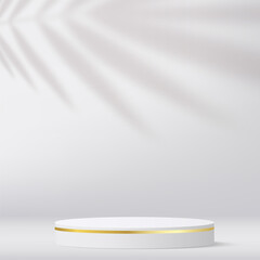 Abstract background with white color podium for presentation. Vector