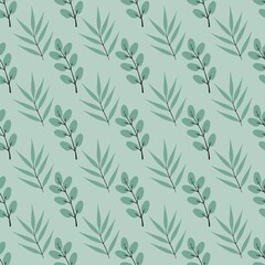 flower pattern - cute plant leaves on a light background
