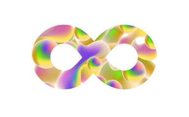 Infinity symbol. Abstract background with geometric shapes. Use it for web, print poster or user interface design.