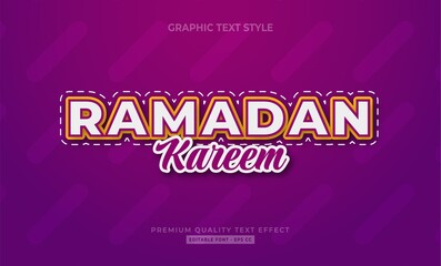 Ramadan Kareem cartoon modern text effect