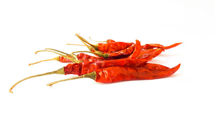 Isolated dry red chill on white background
