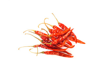 Isolated dry red chill on white background