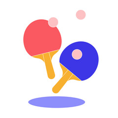 ping pong racket and ball - obrazy, fototapety, plakaty