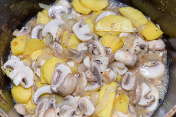 fry mushrooms in a pan