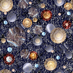 Abstract Cosmos seamless pattern, Interstellar galaxy background. Perfect for wallpapers, textiles, stationery - 484447656