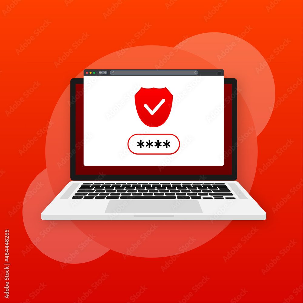 Poster smartphone unlocked and password notification vector, mobile phone security, user authorization, log