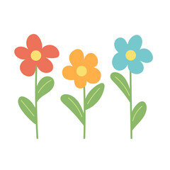 Spring flowers growing. Simple vector illustration in cartoom style. Icon on white