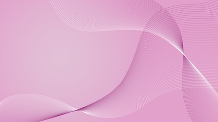 Graphic abstract background banner with blended waves in light pink colour.