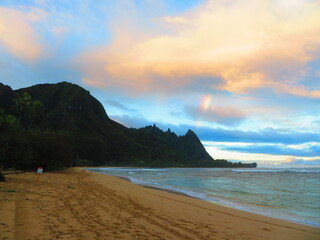 hiking beautiful coastline in hawaii