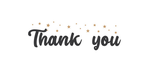 Thank you lettering. Thanks message calligraphy in modern hand drawn style font.