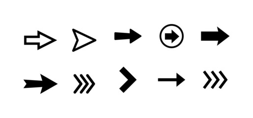 Arrow icon collection. Set of vector arrows.