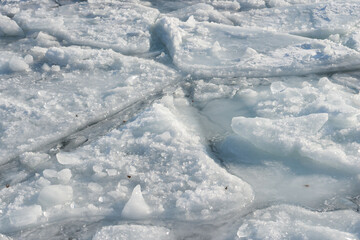 ice forms on the surface of the lake