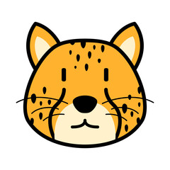 cheeah icon. cheetah cute illustration. Suitable to use for book, sticker, emoji, children, etc.