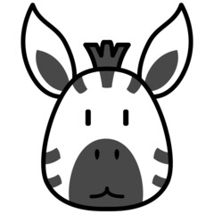 Obraz premium Zebra icon. zebra cute illustration. Suitable to use for book, sticker, emoji, children, etc.