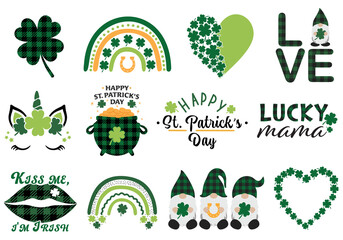 St. Patrick's Day. St. Patrick's Day vector design elements set.  - obrazy, fototapety, plakaty