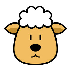 sheep icon. sheep cute illustration. Suitable to use for book, sticker, emoji, children, etc.