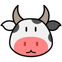 cow icon. Cow cute illustration. Suitable to use for book, sticker, emoji, children, etc.