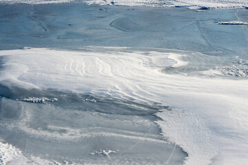 snow covered marina