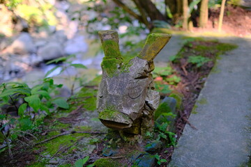 Spooky Stone Statues in the Forest