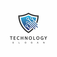 Digital Shield, Secure Technology Logo Design Template