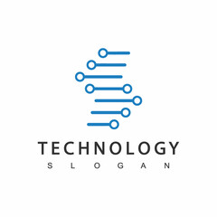 Technology or DNA Logo Design Template