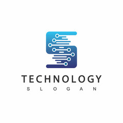 Letter S Technology Logo Design Template