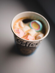 Fototapeta na wymiar coffee with marshmallows