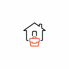 Fototapeta na wymiar Job Home Outline Icon, Logo, and illustration