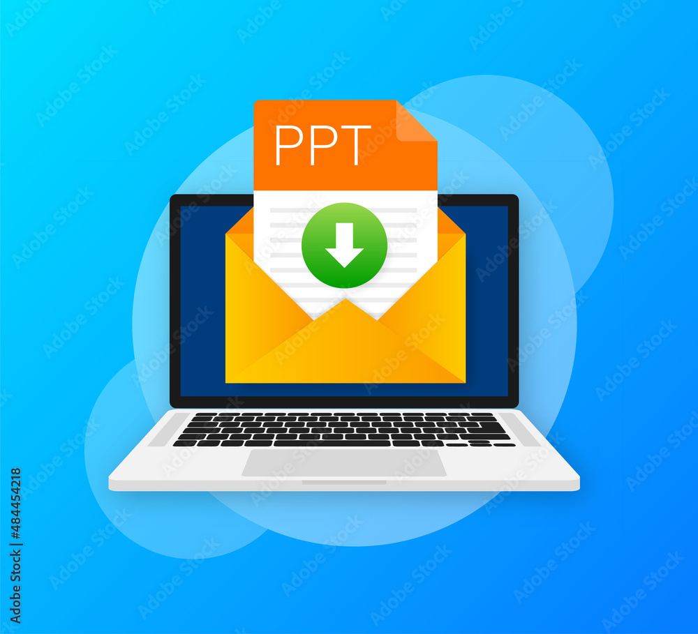 Poster ppt file icon. spreadsheet document type. modern flat design graphic illustration. vector ppt icon