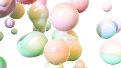 カラフルなメタボールの3DCG