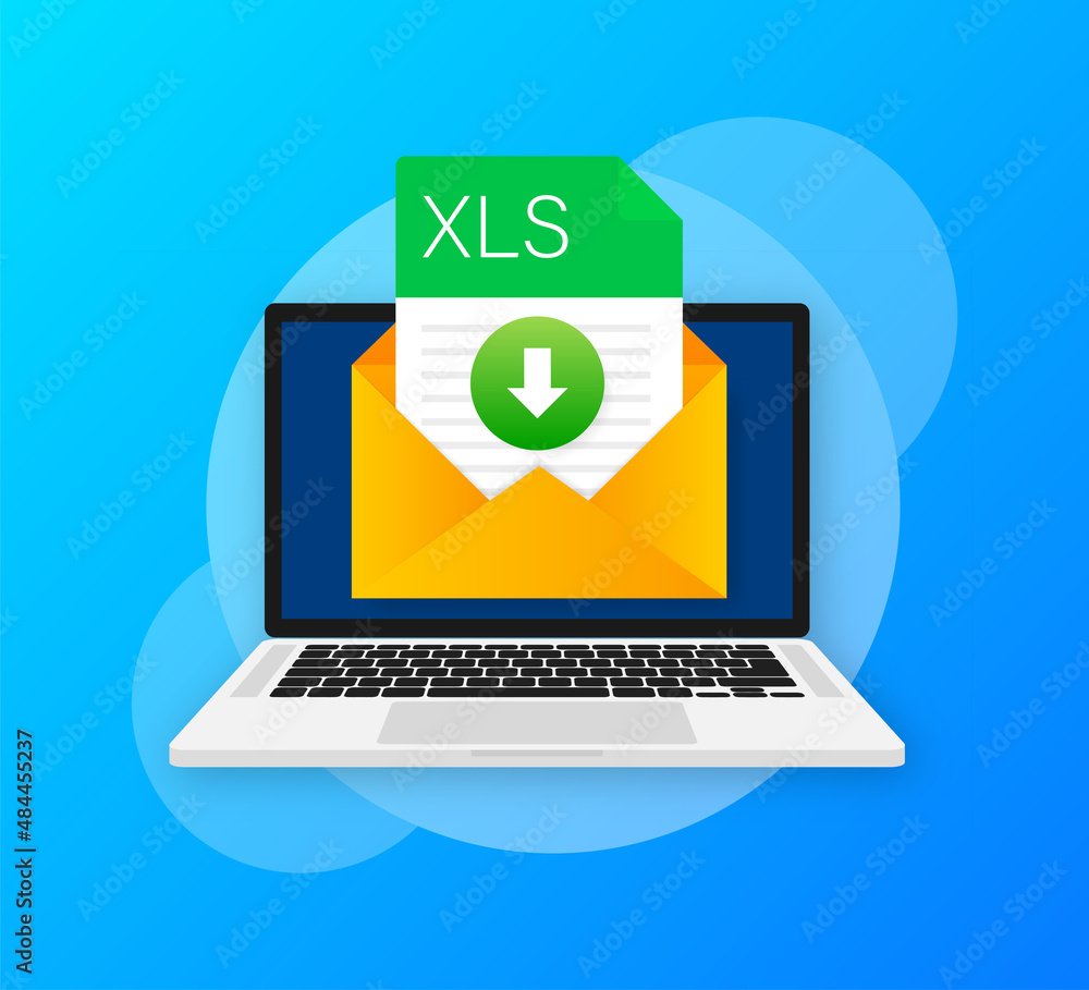 Poster xls file icon. spreadsheet document type. modern flat design graphic illustration. vector xls icon