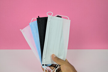 influenza and pandemic safety face mask in different colors of disposable material