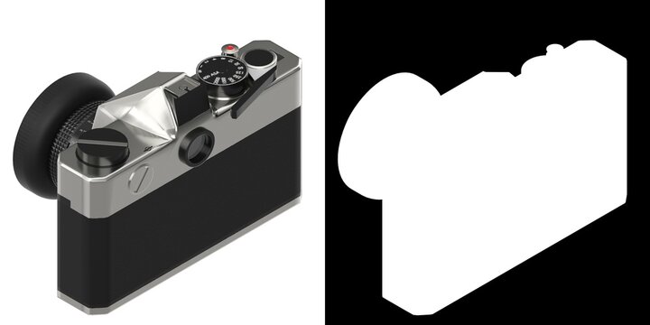 3D rendering illustration of a reflex camera