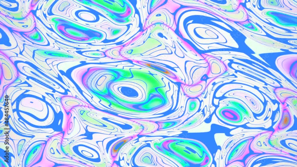 Poster psychedelic background with moving holographic pattern. design. mirror pattern with stretchable holo