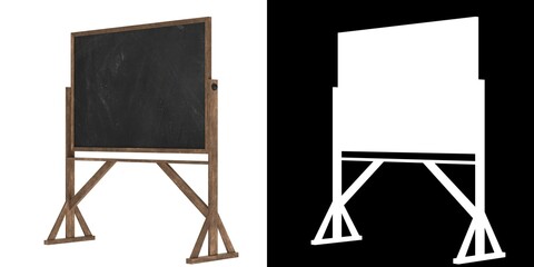 3D rendering of a reversible freestanding chalkboar © Francesco Milanese