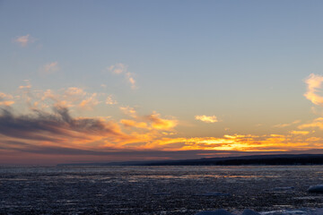 Naklejka na ściany i meble Lake Superior Sunset Ice Shards