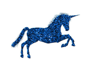 Unicorn horse Glitter Blue Icon Logo Symbol illustration