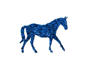 Horse Animal Glitter Blue Icon Logo Symbol illustration