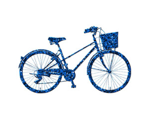 Fototapeta na wymiar Bicycle Bike Cycle Glitter Blue Icon Logo Symbol illustration