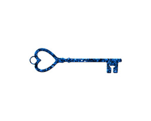 Vintage Retro Key Glitter Blue Icon Logo Symbol illustration