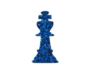 Chess King Glitter Blue Icon Logo Symbol illustration