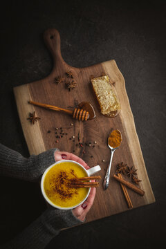 Golden Milk, made with turmeric and other spices