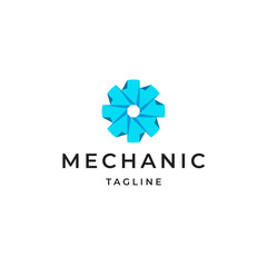 Gear cog mechanic logo icon design template flat vector