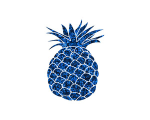 Pineapple Fruit Glitter Blue Icon Logo Symbol illustration