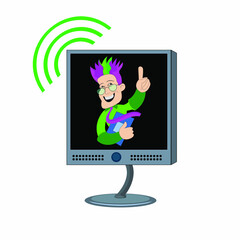 Mann mit dem Buch, PC-Symbol, Logo-Symbol, Vektorillustration 