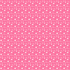 colorful simple vector pixel art seamless pattern of minimalistic white crosses on red or pink background