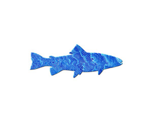 fish animal Blue Waves Icon Logo Symbol illustration