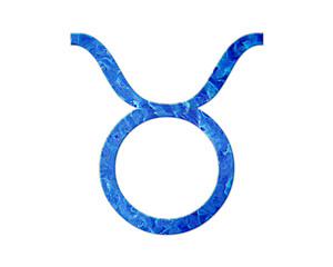 Taurus Zodiac Astrology Blue Waves Icon Logo Symbol illustration