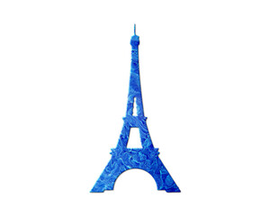 Fototapeta na wymiar Eiffel Tower Paris, France Blue Waves Icon Logo Symbol illustration
