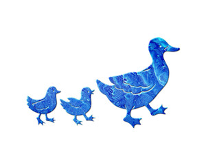 ducks birds Blue Waves Icon Logo Symbol illustration